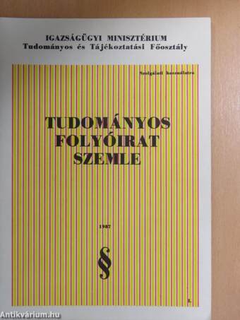 Tudományos Folyóirat Szemle 1987/1-4.