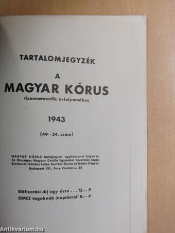 Magyar Kórus 1944. március