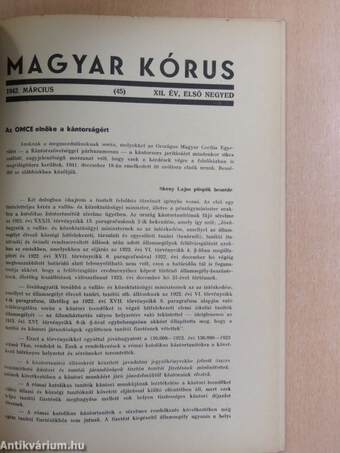 Magyar Kórus 1942. Tavasz 