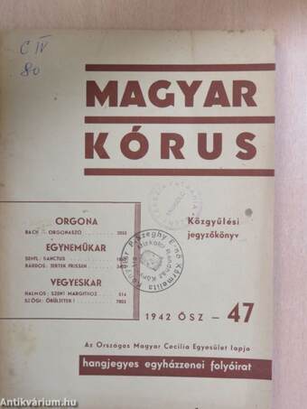 Magyar Kórus 1942. Ősz