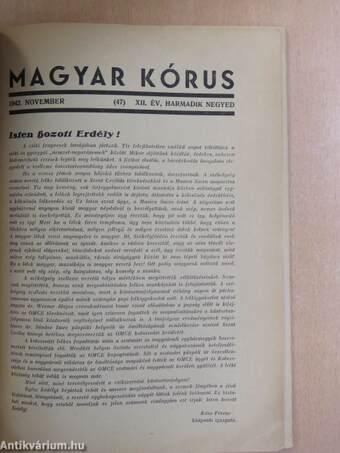 Magyar Kórus 1942. Ősz