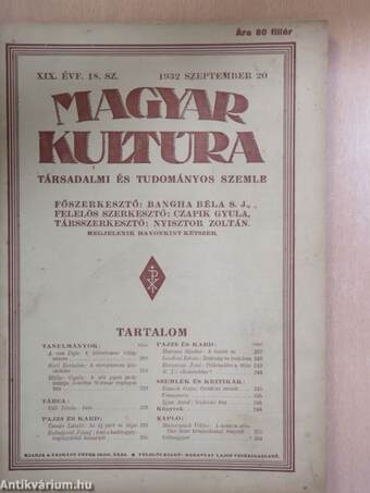 Magyar Kultúra 1932. szeptember 20.