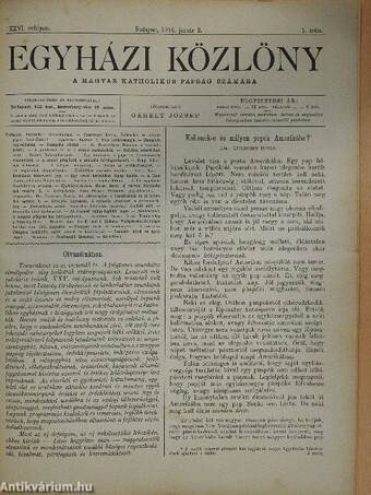 Egyházi közlöny 1914. január-december