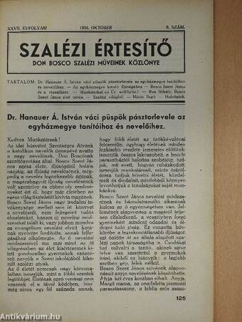 Szalézi Értesítő 1934. október