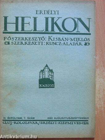 Erdélyi Helikon 1930. augusztus-szeptember