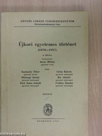 Újkori egyetemes történet 1870-1917