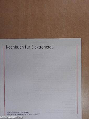 Kochbuch für Elektroherde