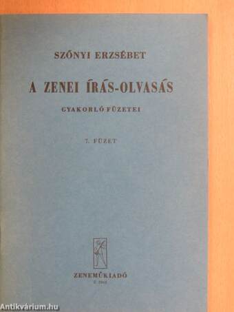 A zenei írás-olvasás gyakorló füzetei 7.