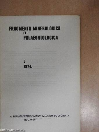 Fragmenta Mineralogica et Palaeontologica 1974/5.