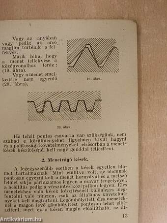 Csavarmenetvágás és váltókerékszámítás I/1d