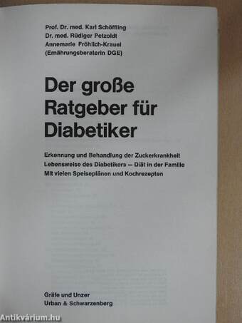 Der große Ratgeber für Diabetiker