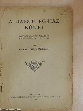 A Habsburg-ház bűnei (rossz állapotú)