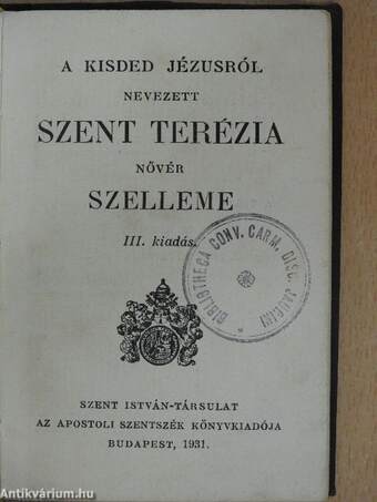 A kisded Jézusról nevezett Szent Terézia nővér szelleme