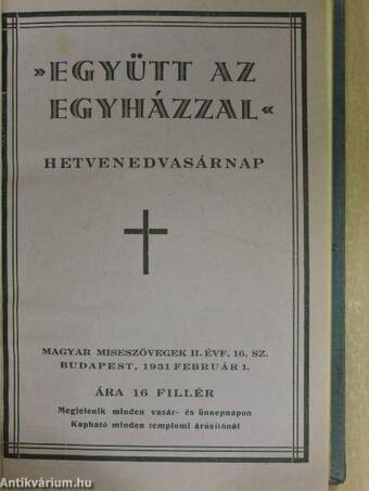 Együtt az egyházzal 1931/II. Húsvét