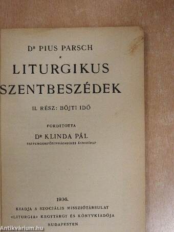 Liturgikus szentbeszédek II.