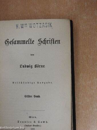 Gesammelte Schriften von Ludwig Börne XI-XII. (gótbetűs)