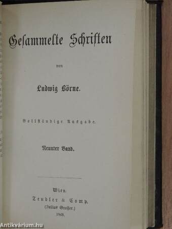 Gesammelte Schriften von Ludwig Börne IX-X. (gótbetűs)