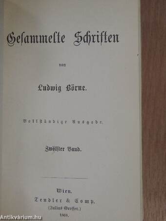 Gesammelte Schriften von Ludwig Börne XI-XII. (gótbetűs)