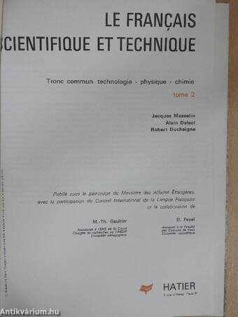 Le Français Scientifique et Technique 2