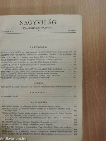 Nagyvilág 1964. (nem teljes évfolyam)