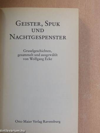 Geister, Spuk und Nachtgespenster