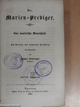 Der Marien-Prediger 1864. (gótbetűs)