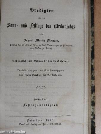 Predigten auf die Sonn- und Festtage des Kirchenjahrs I-II. (gótbetűs)