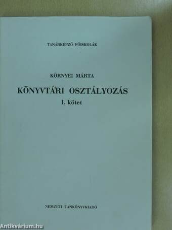 Könyvtári osztályozás I.