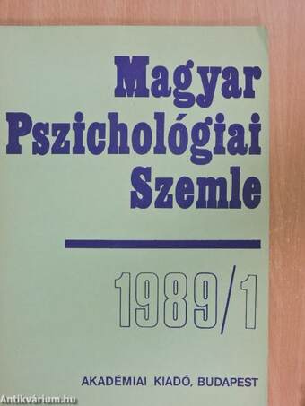 Magyar Pszichológiai Szemle 1989/1-6.