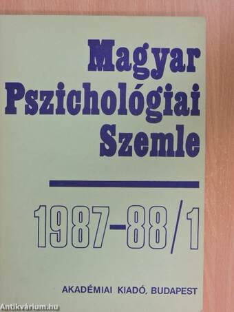 Magyar Pszichológiai Szemle 1987-88/1-6.