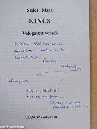 Kincs (dedikált példány)