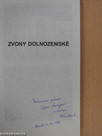 Zvony dolnozemské (dedikált példány)