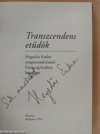 Transzcendens etűdök (dedikált példány)