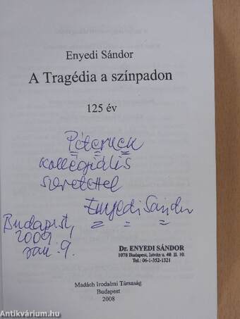 A Tragédia a színpadon (dedikált példány)