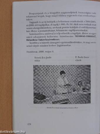 A dombóvári Fekete István Kulturális Egyesület Emlékkönyve 2006. (dedikált példány)