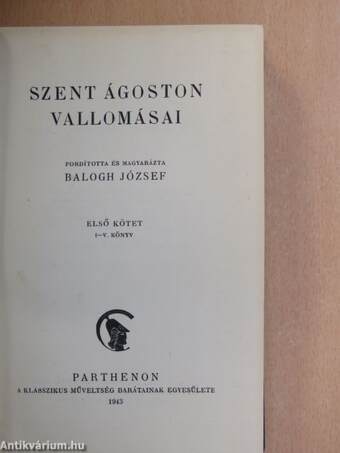 Szent Ágoston vallomásai I-II.