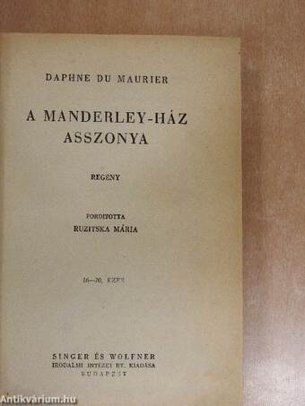 A Manderley-ház asszonya