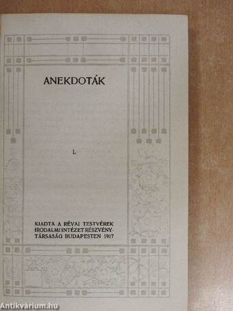 Anekdoták I-II.