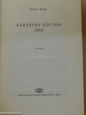 Kárpáthy Zoltán I-II.