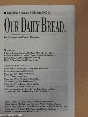 Our Daily Bread December-January-February 1992-93