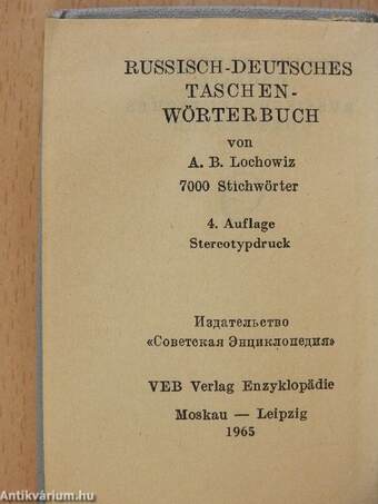 Russisch-Deutsches Taschenwörterbuch (minikönyv)