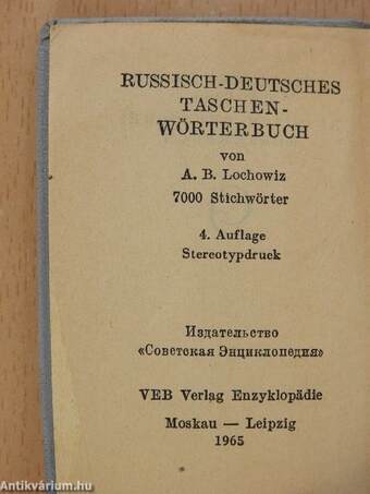 Russisch-Deutsches Taschenwörterbuch (minikönyv)