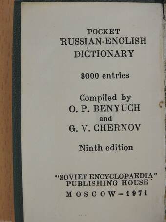 Pocket Russian-English Dictionary (minikönyv)