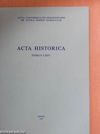 Acta Historica Tomus LXIV.