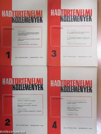 Hadtörténelmi Közlemények 1967/1-4.
