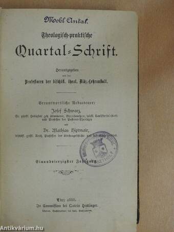 Theologisch-praktische Quartal-Schrift 1888/1-4. (gótbetűs)