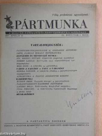 Pártmunka 1947. április 15.