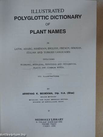 Illustrated Polyglottic Dictionary of Plant Names