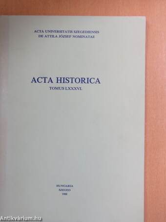 Acta Historica Tomus LXXXVI.