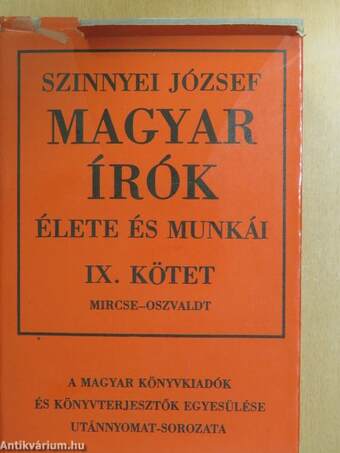 Magyar írók élete és munkái IX. (töredék)